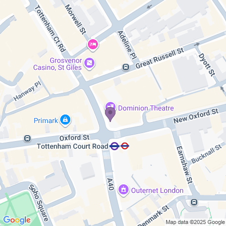  Locatie van Dominion Theatre