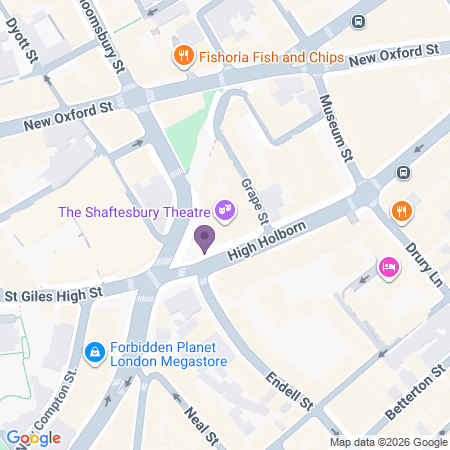  Locatie van Shaftesbury Theatre (Judi Dench Theatre)