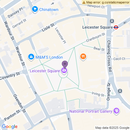  Locatie van Spiegeltent in Leicester Square