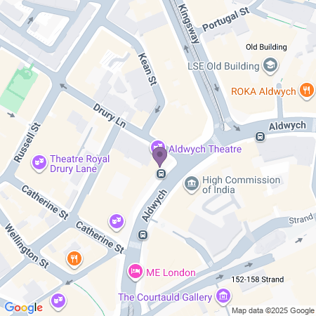  Locatie van Aldwych Theatre