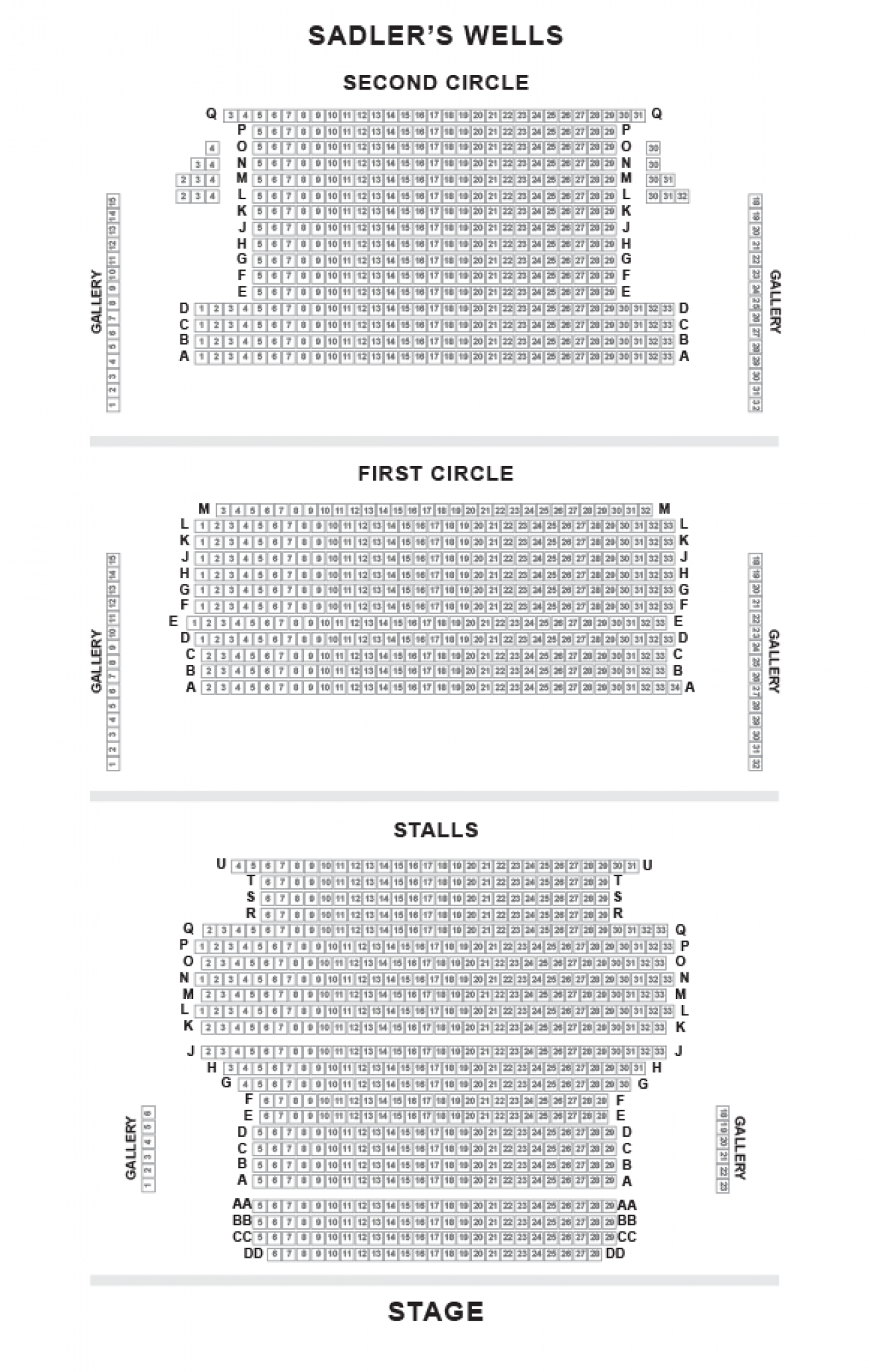 Sadlers Wells Zaalplan Sadlers Wells Zaalplan