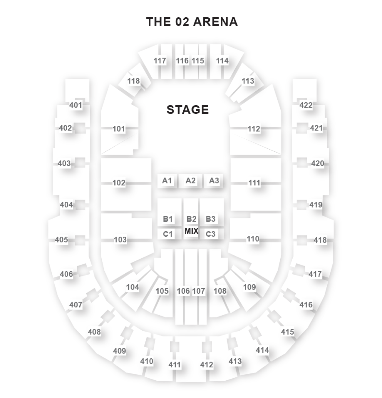 O2 Arena Zaalplan