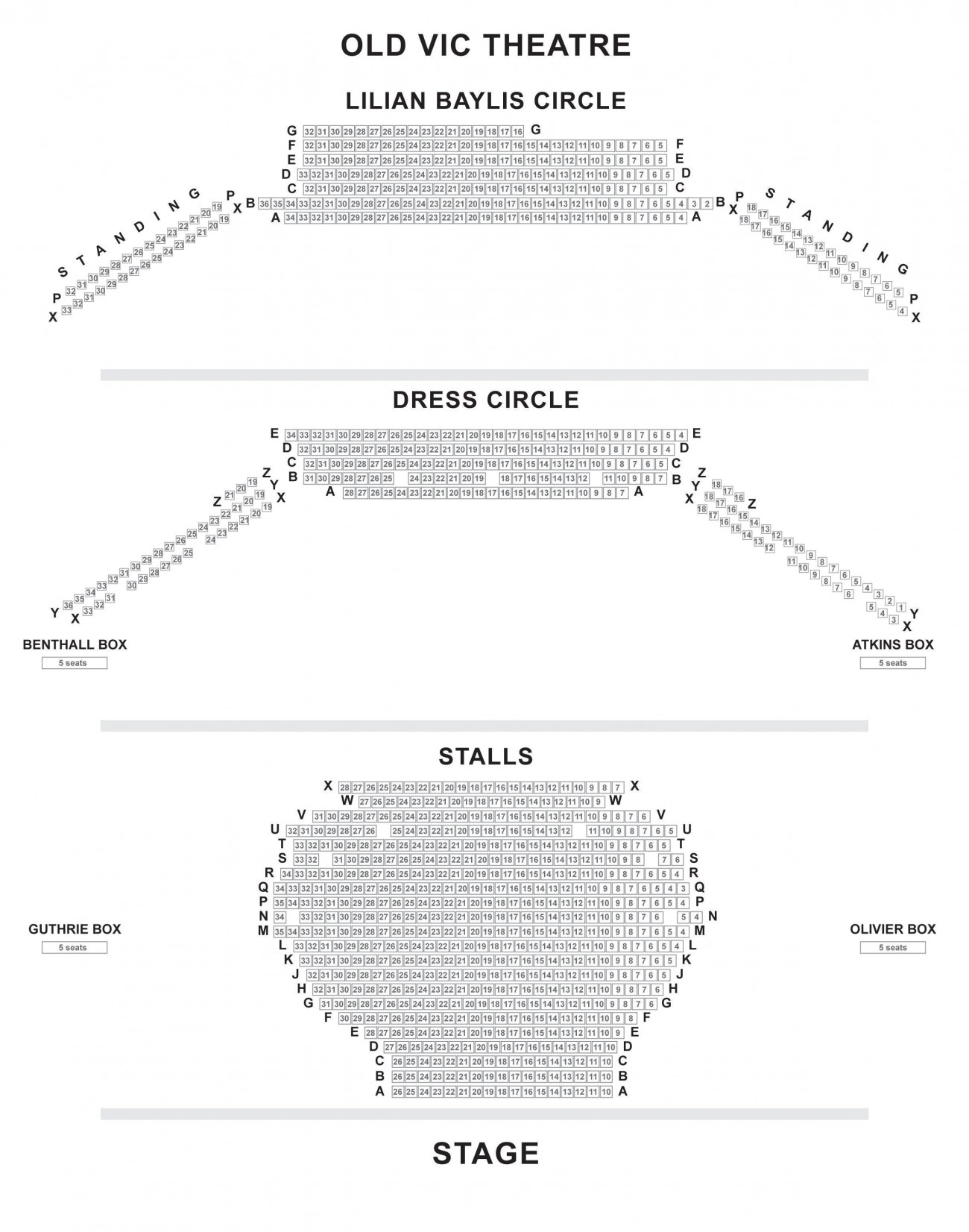 Old Vic Theatre Zaalplan Old Vic Theatre Zaalplan