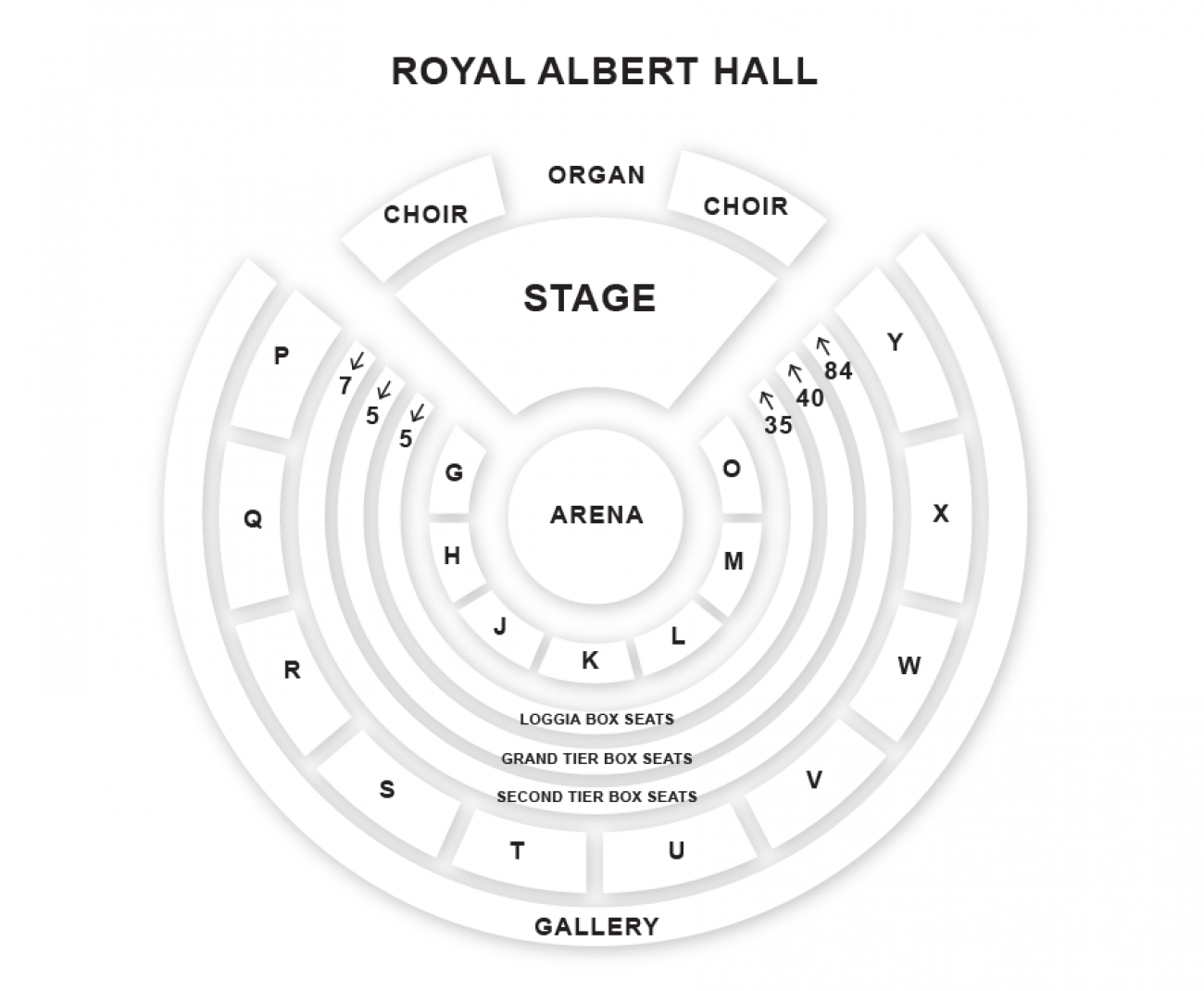 Royal albert hall zaalplan london box office