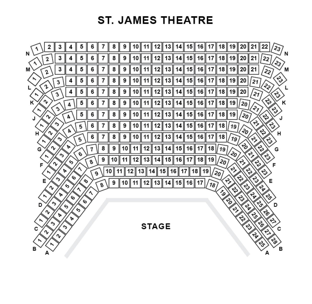 St. James Theatre Zaalplan