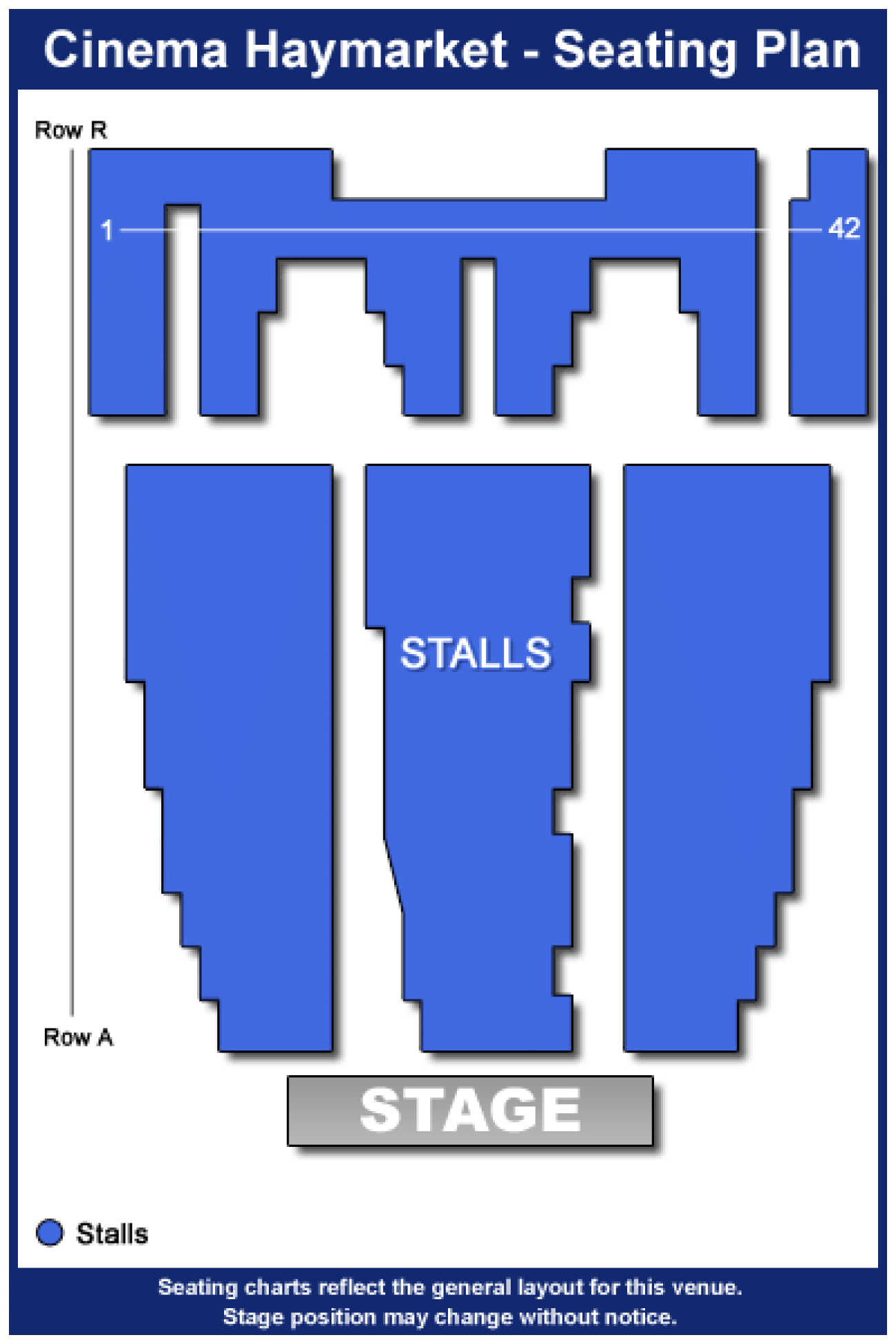 The Cinema, Haymarket Zaalplan
